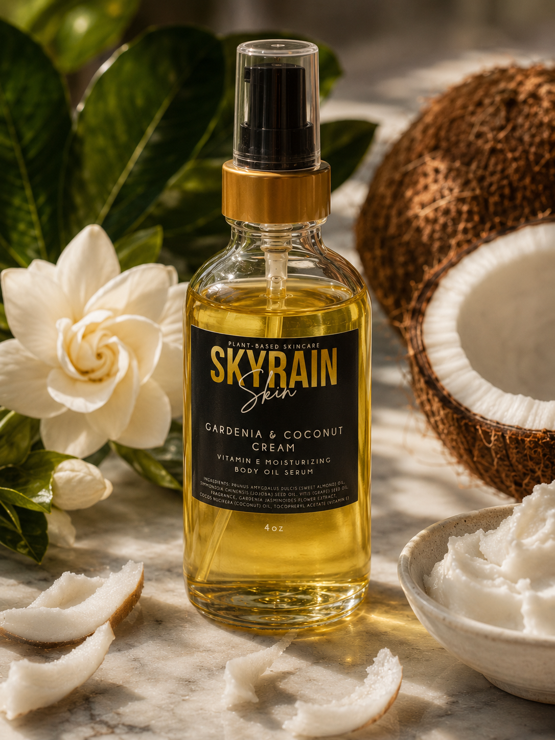 Gardenia & Coconut Cream Vitamin E Body Oil Serum