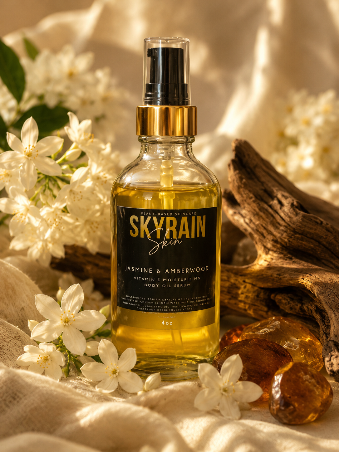 Jasmine & Amberwood Vitamin E Body Oil Serum